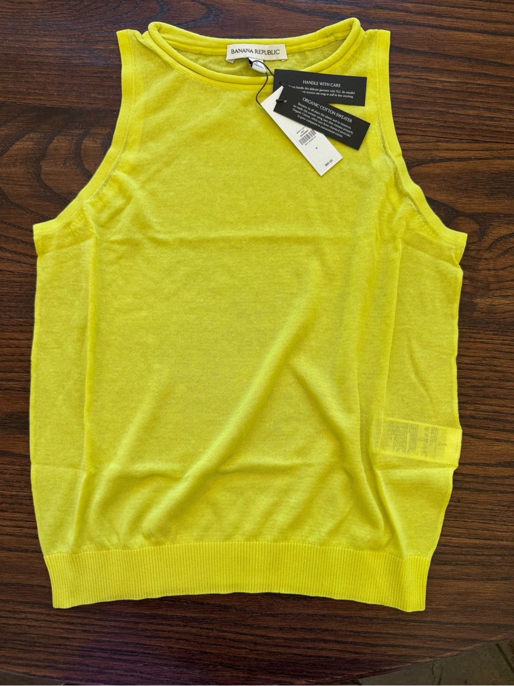 Banana Republic Sheer Ultra-Fine Cotton Sweater Tank Womens NWT